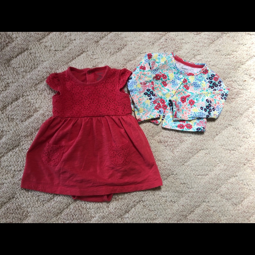 Fuschia dress with floral top